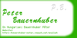 peter bauernhuber business card