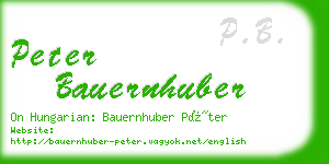 peter bauernhuber business card